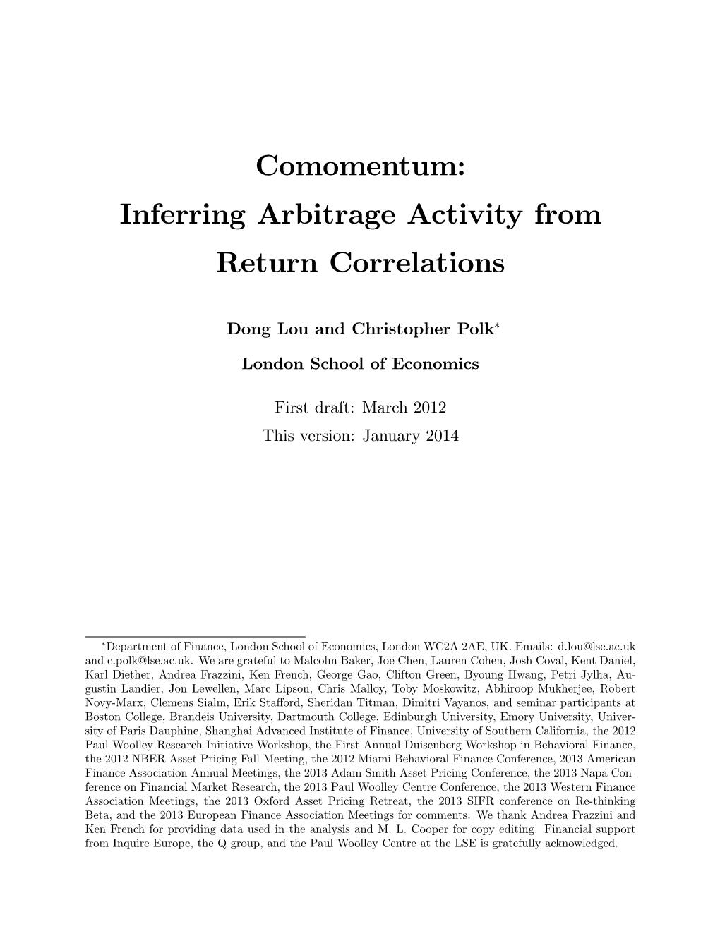 Comomentum-Inferring Arbitrage Activity from Return Correlations.Pdf