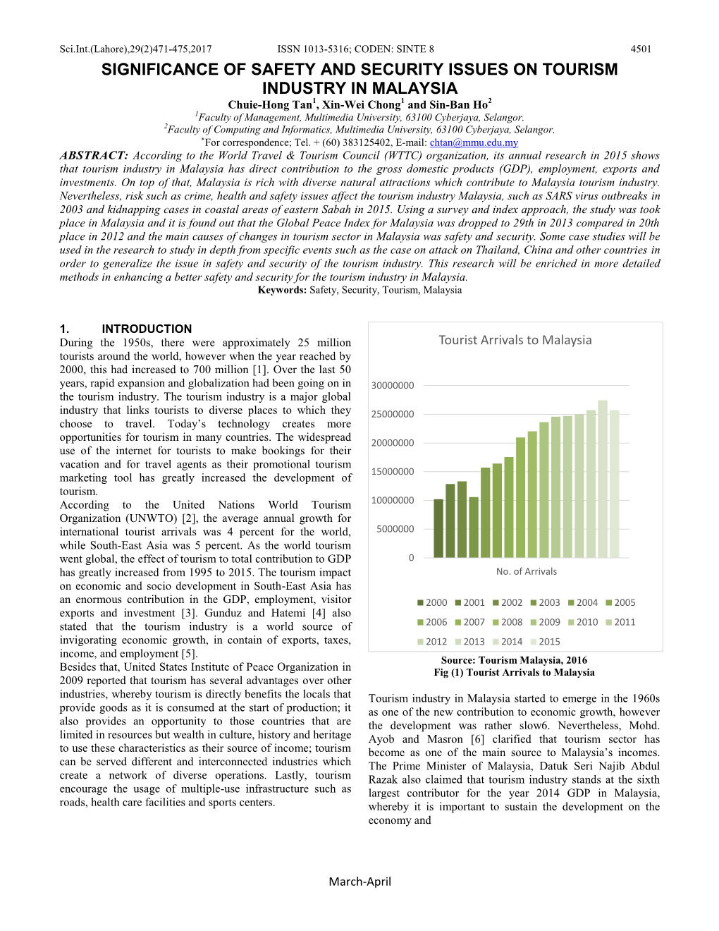 Significance of Safety and Security Issues on Tourism Industry in Malaysia