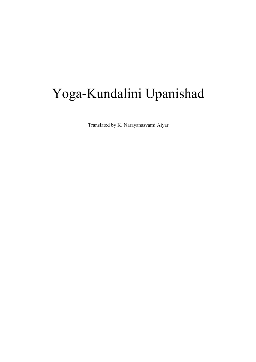 Yoga-Kundalini Upanishad