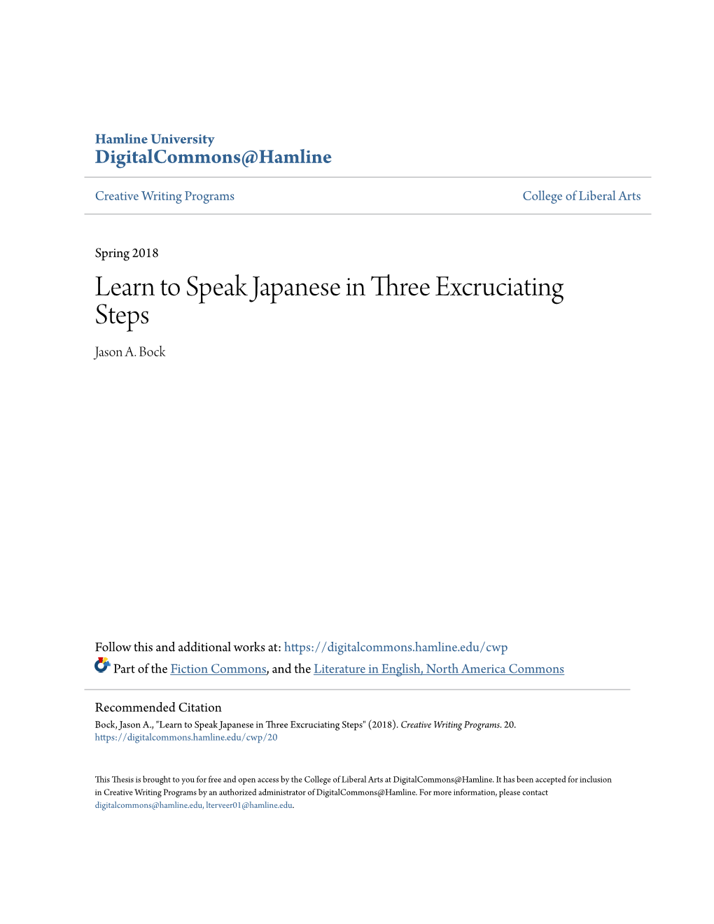 Learn to Speak Japanese in Three Excruciating Steps Jason A