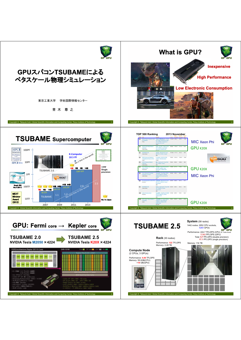 TSUBAMEによる ペタスケール物理シミュレーション High Performance Low Electronic Consumption