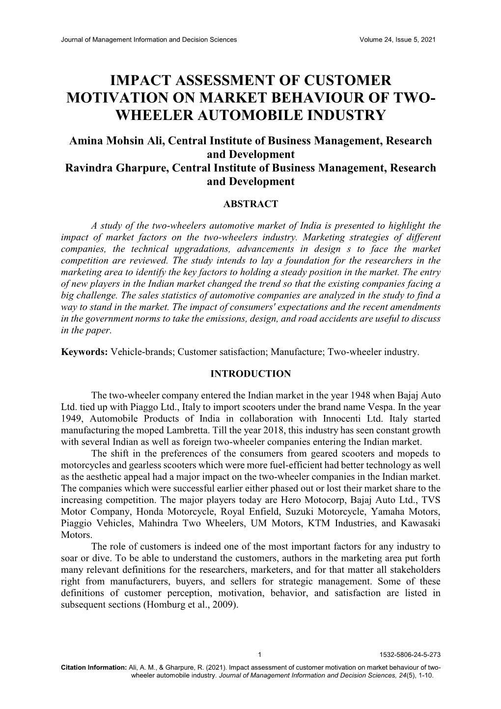 Wheeler Automobile Industry