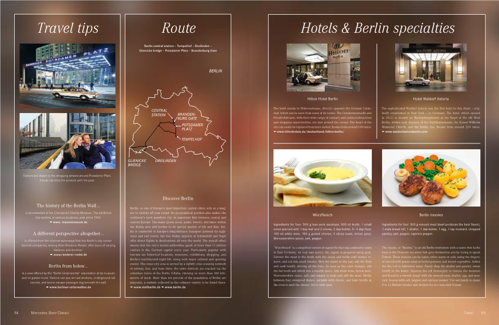 Travel Tips Hotels & Berlin Specialties Route