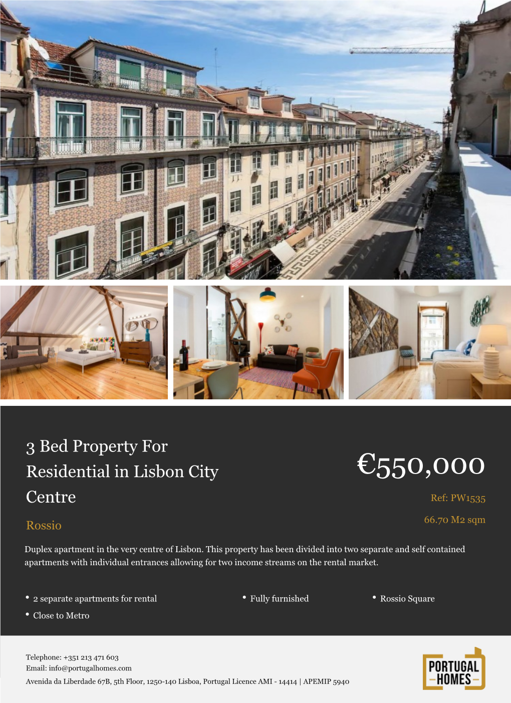 3 Bed Apartment for Sale in Lisbon City Centre