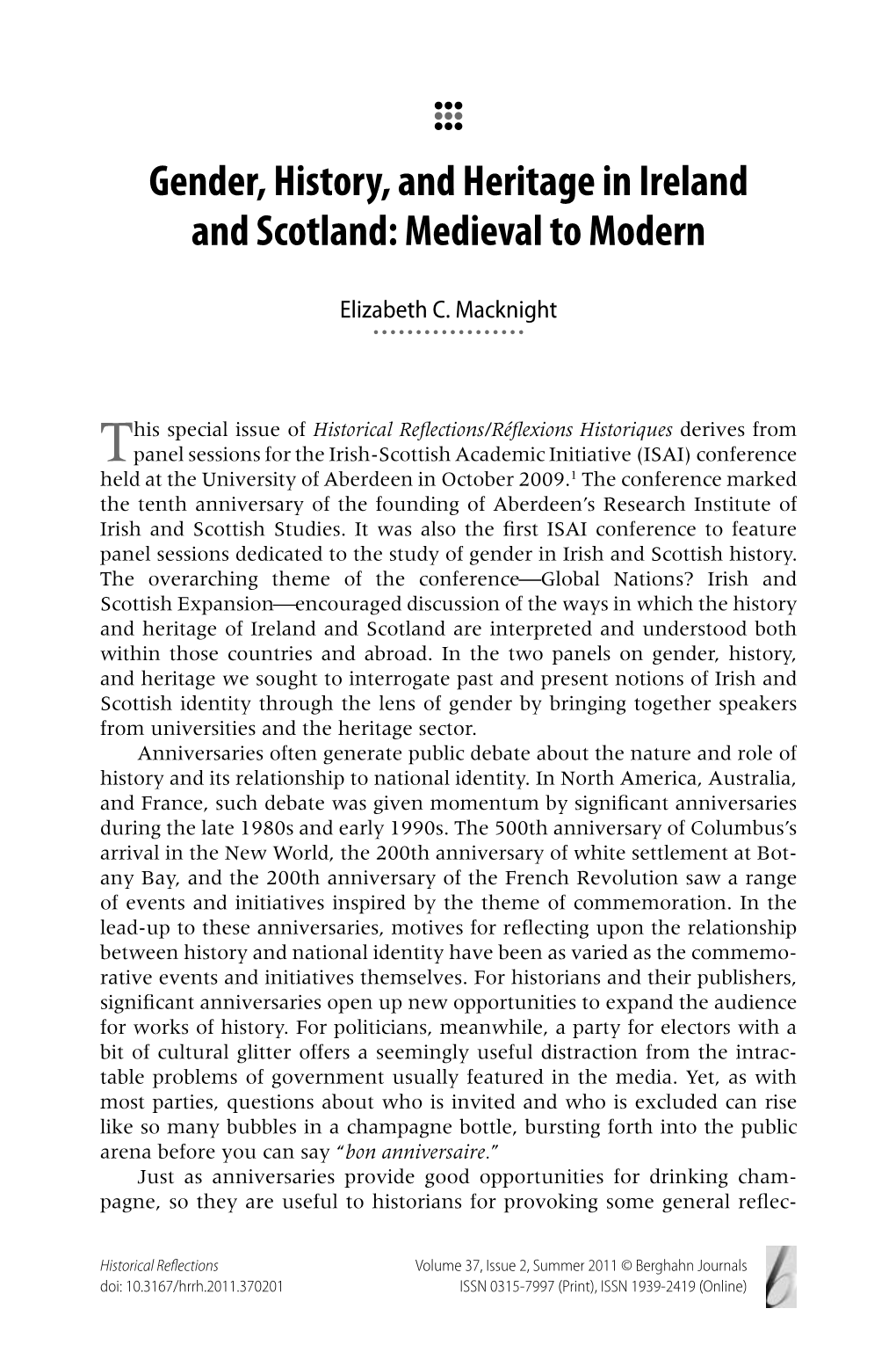 Gender, History, and Heritage in Ireland and Scotland: Medieval to Modern