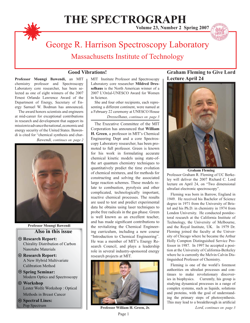 THE SPECTROGRAPH Volume 23, Number 2 Spring 2007