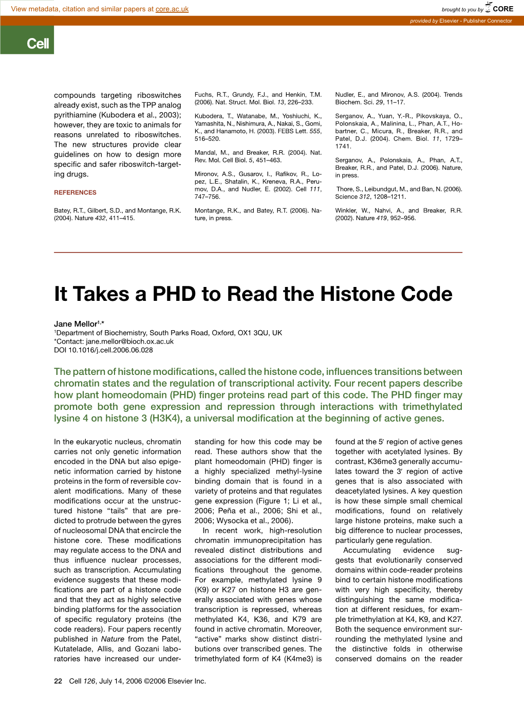 It Takes a PHD to Read the Histone Code