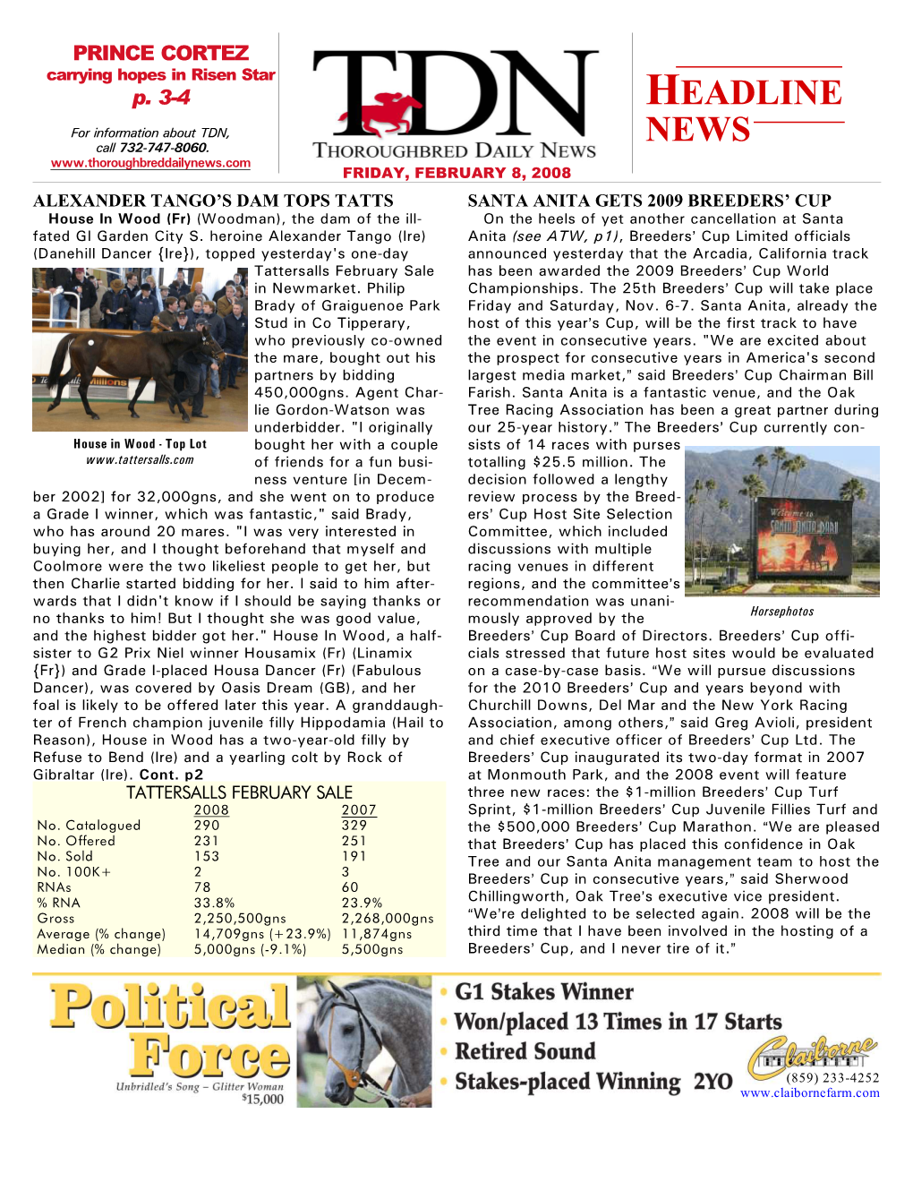 HEADLINE NEWS • 2/8/08 • PAGE 2 of 4