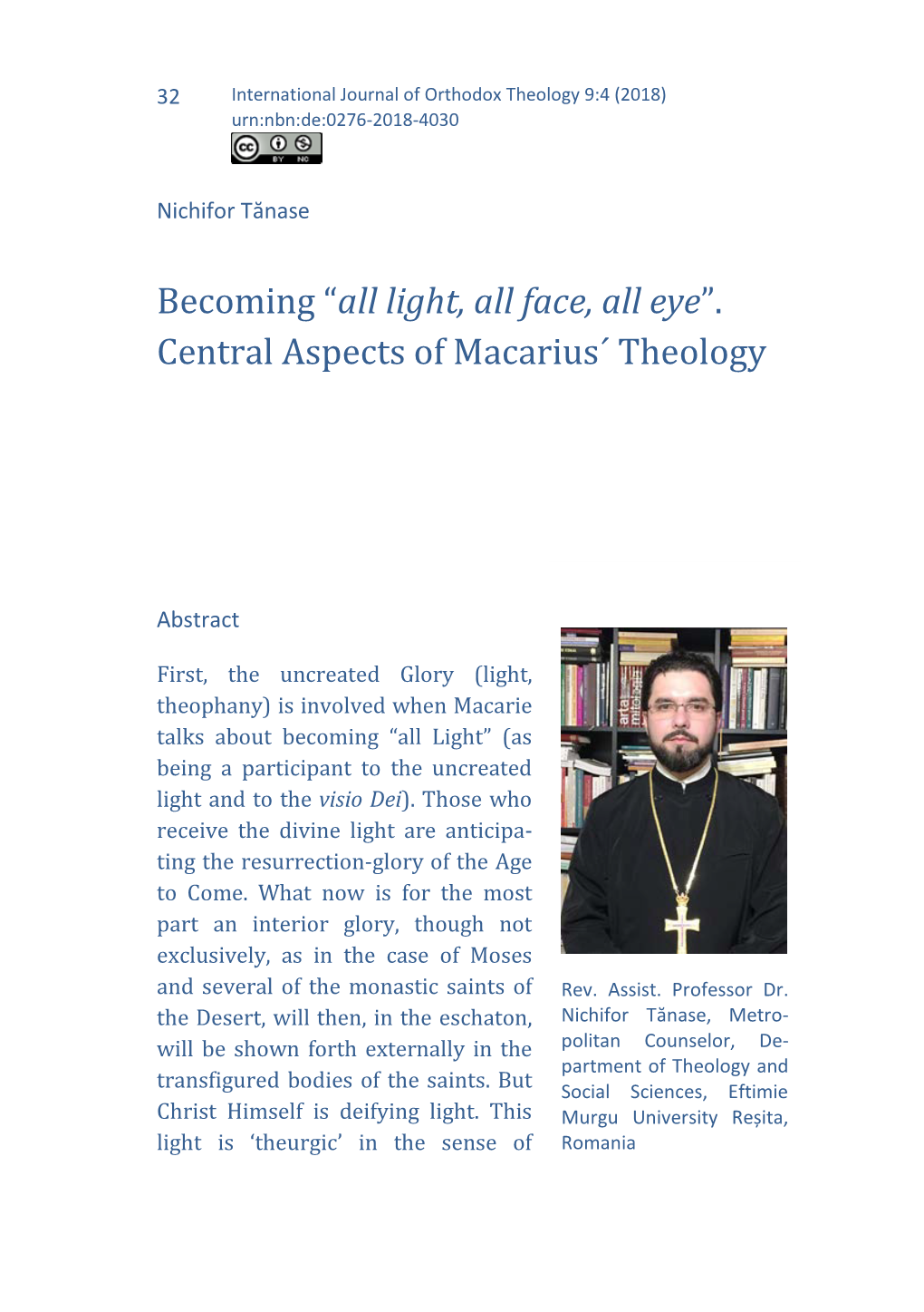 Central Aspects of Macarius´ Theology