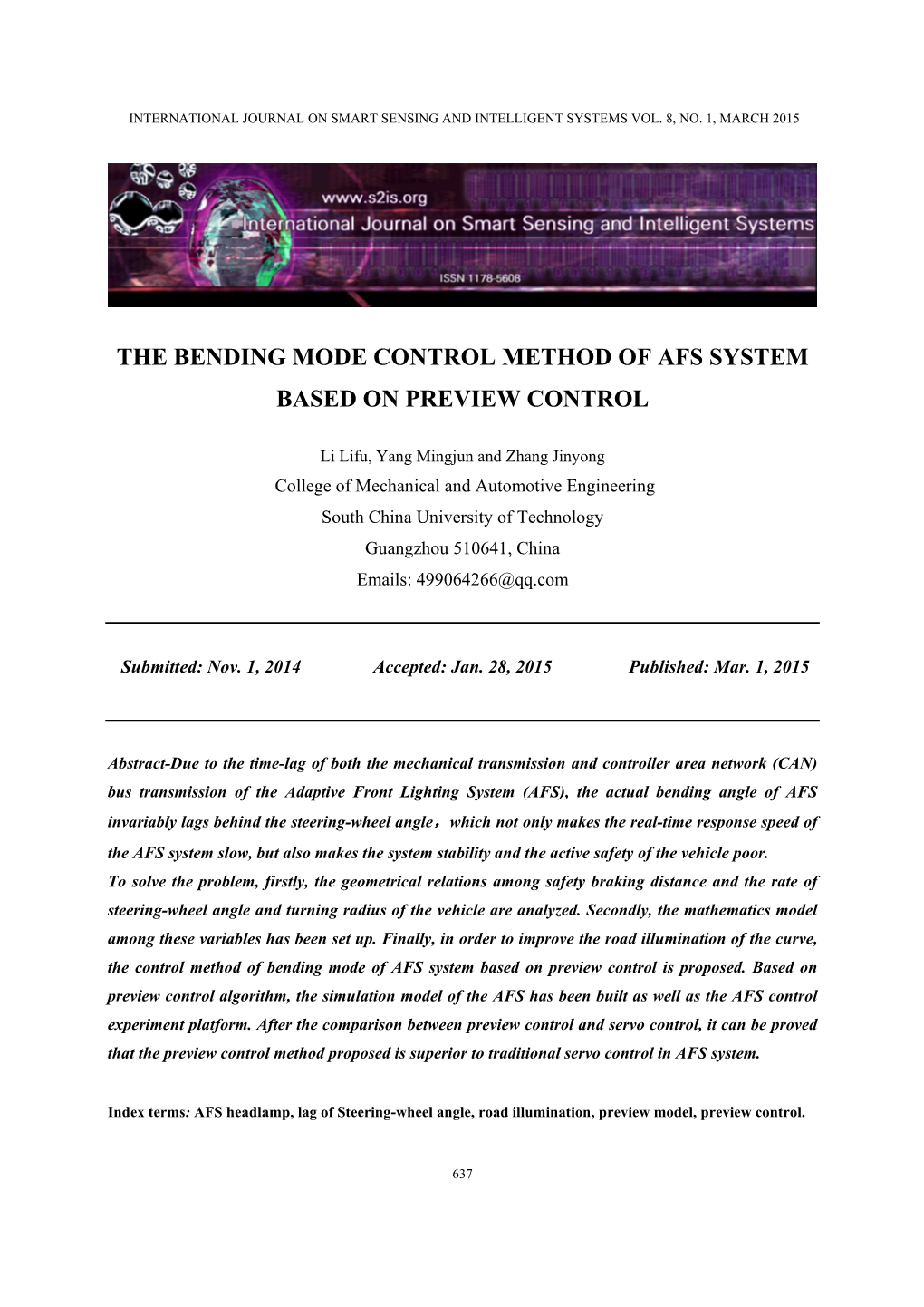 The Bending Mode Control Method of Afs System Based on Preview Control
