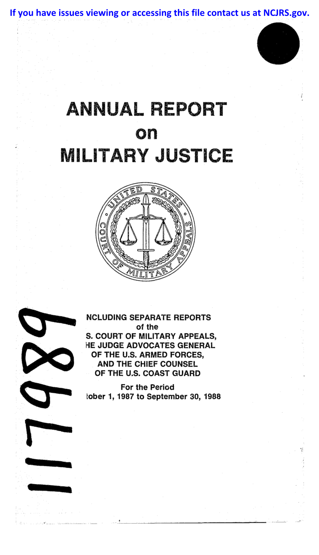 Annual Report Military Justice