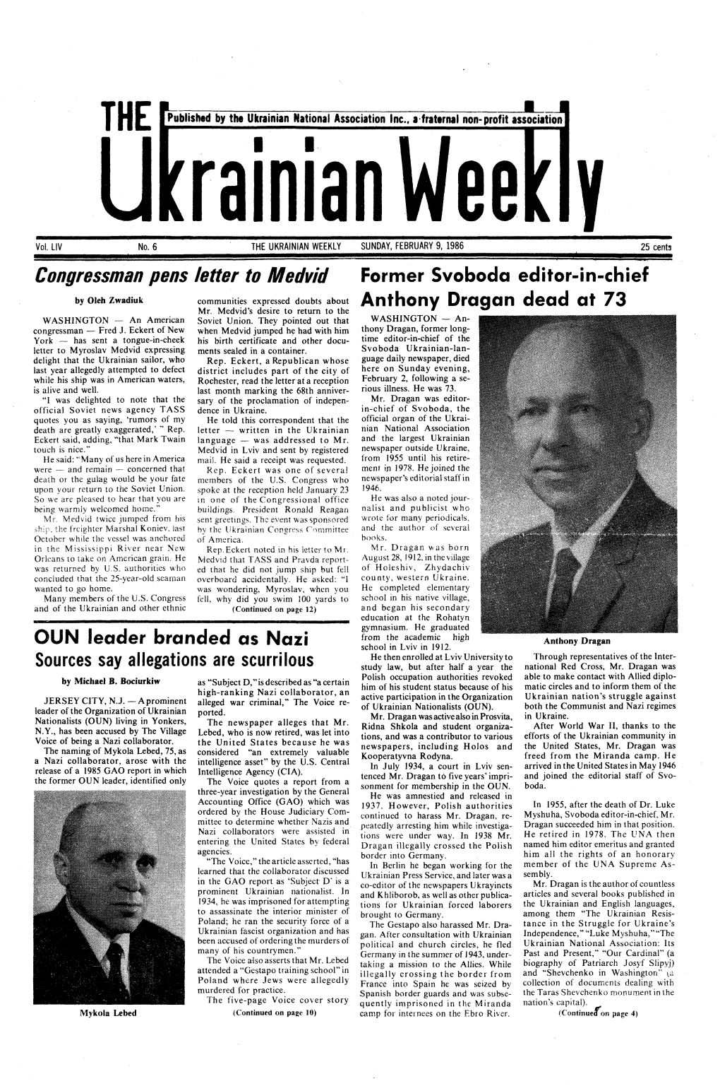 The Ukrainian Weekly 1986