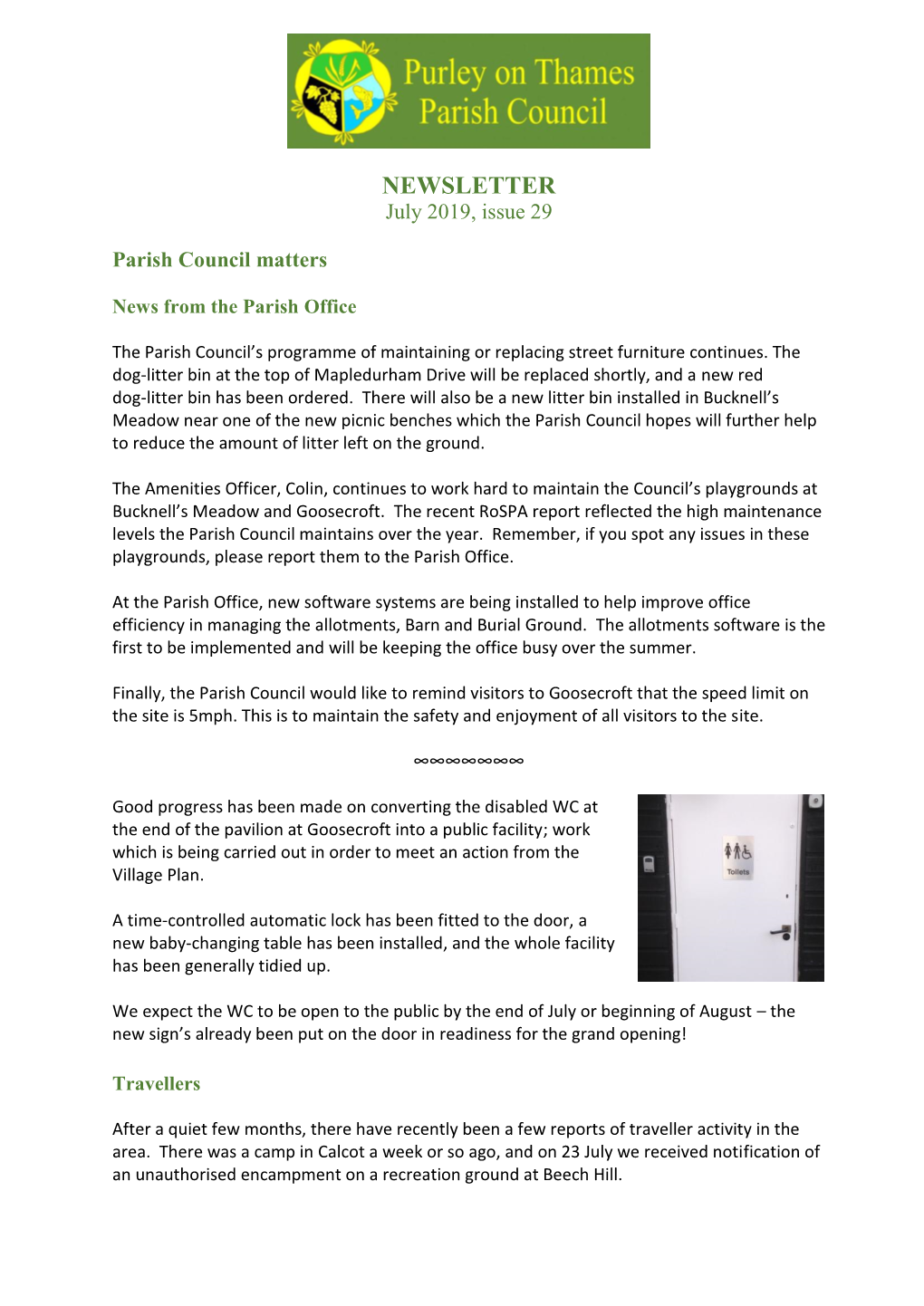 NEWSLETTER July 2019, Issue 29