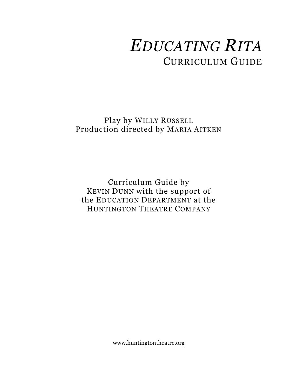 Educating Rita Curriculum Guide