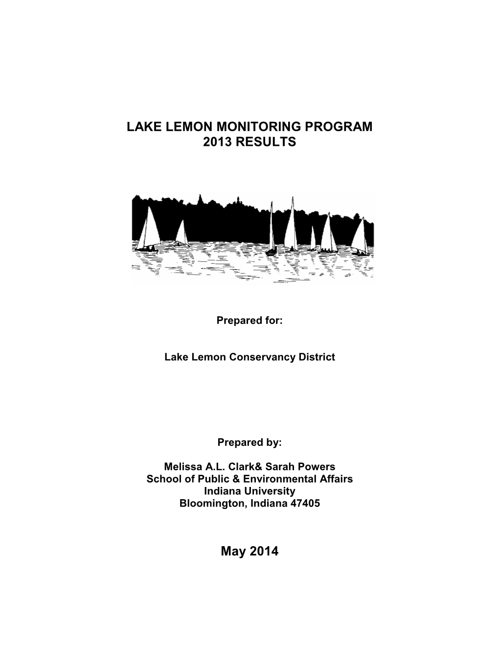 Lake Lemon Monitoring Program 2013 Results