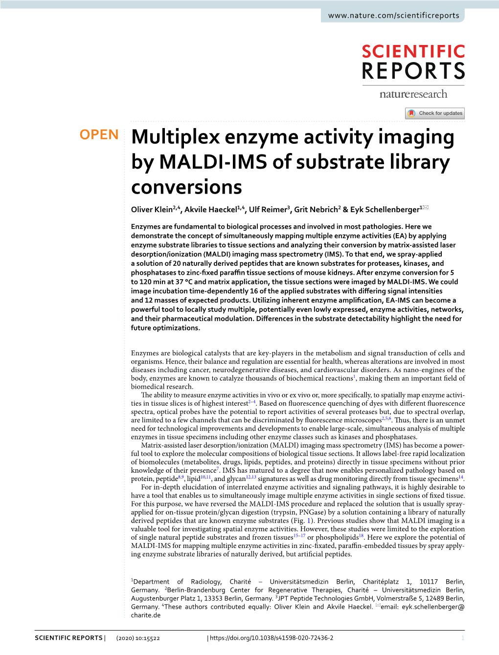 Multiplex Enzyme Activity Imaging by MALDI-IMS of Substrate Library