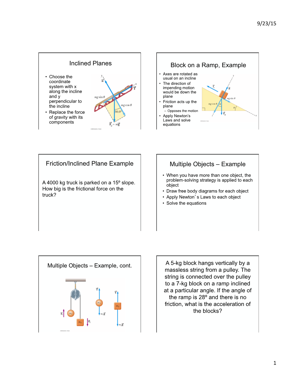 Inclined Planes Block on a Ramp, Example Friction