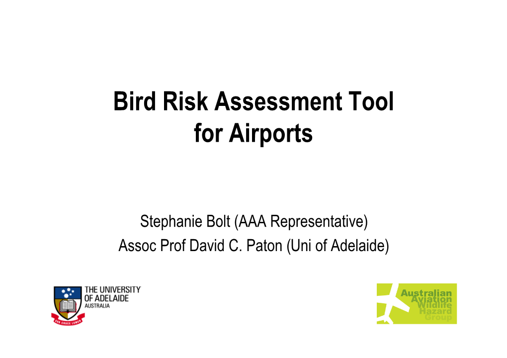 AAWHG Bird Risk Assessment Tool for Airports