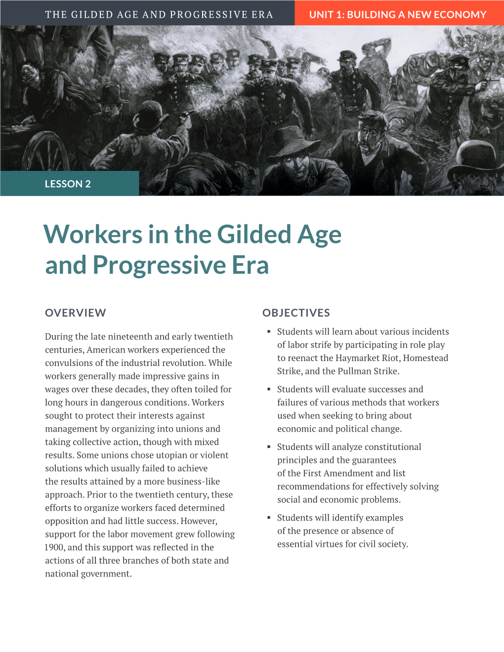 Workers in the Gilded Age and Progressive Era