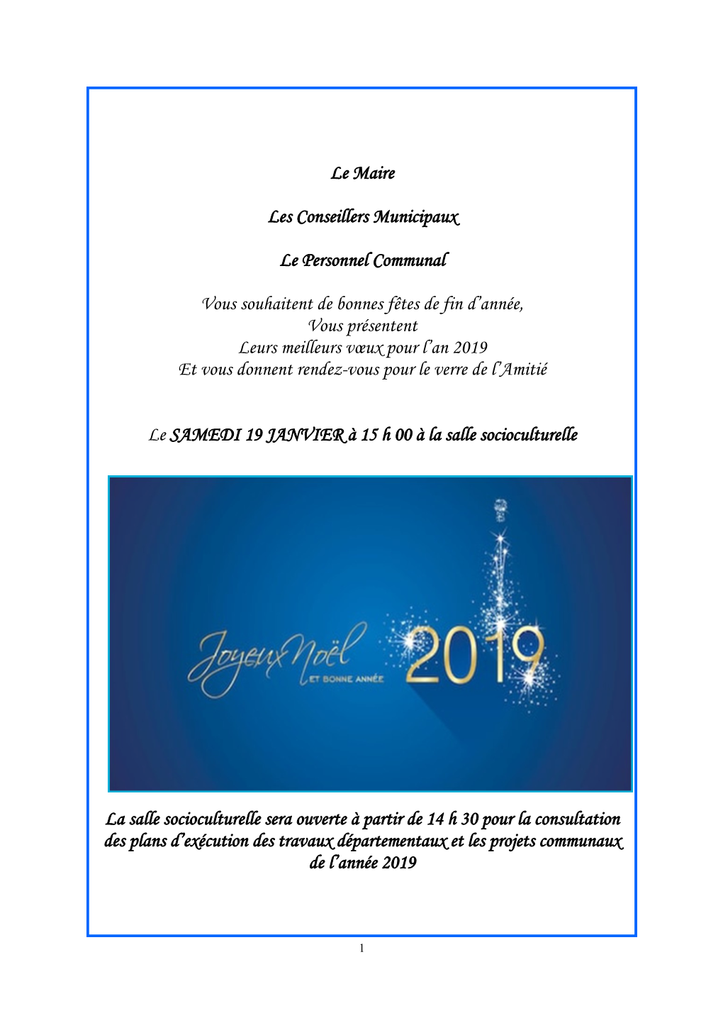 Bulletin Municipal JANVIER 2019