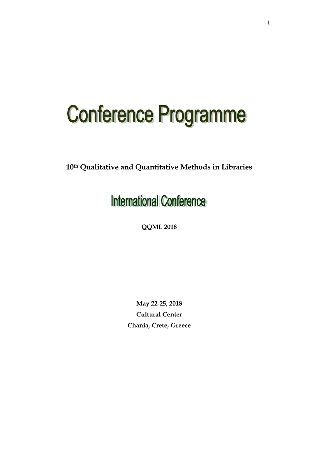 10Th Qualitative and Quantitative Methods in Libraries