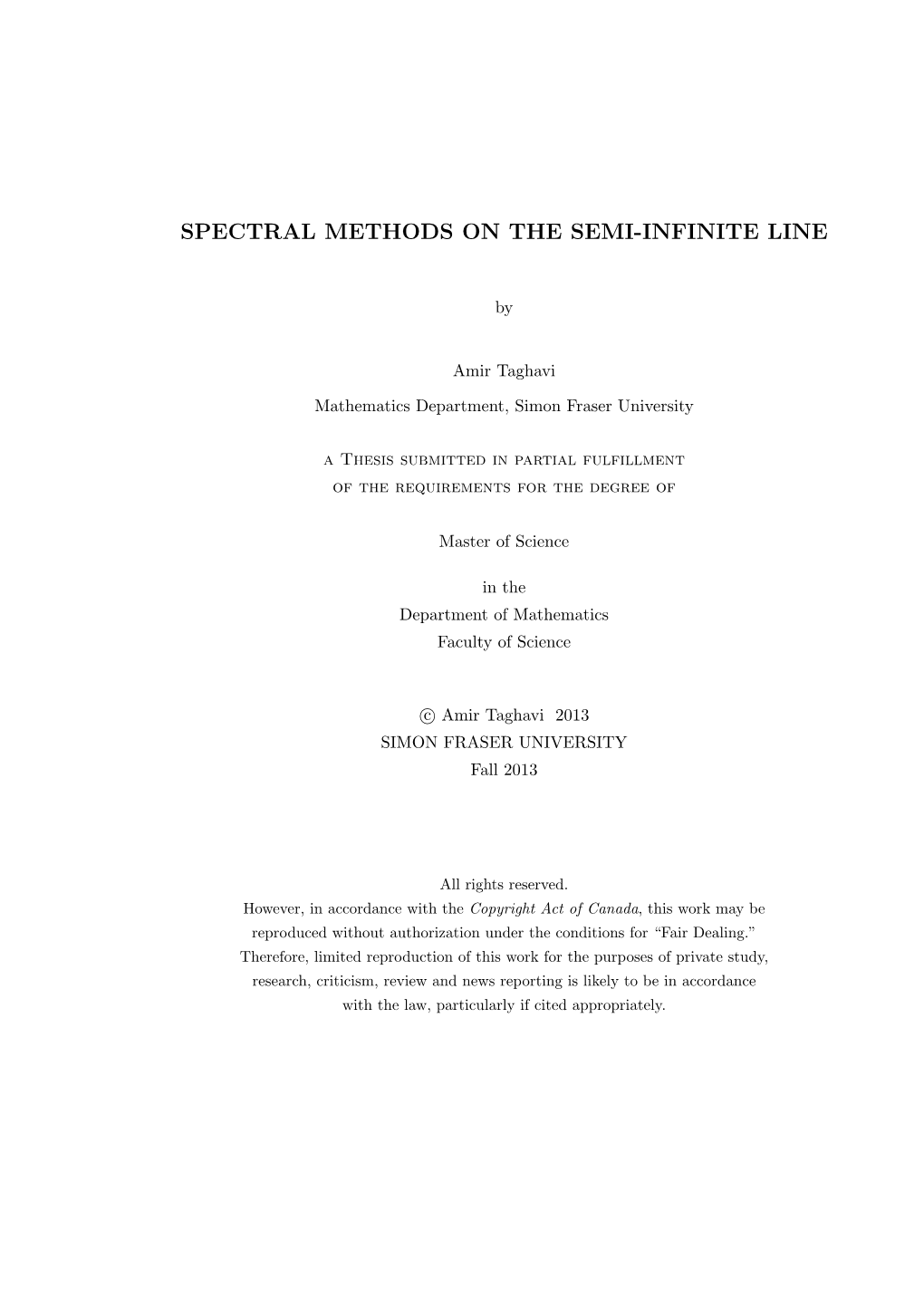 Spectral Methods on the Semi-Infinite Line
