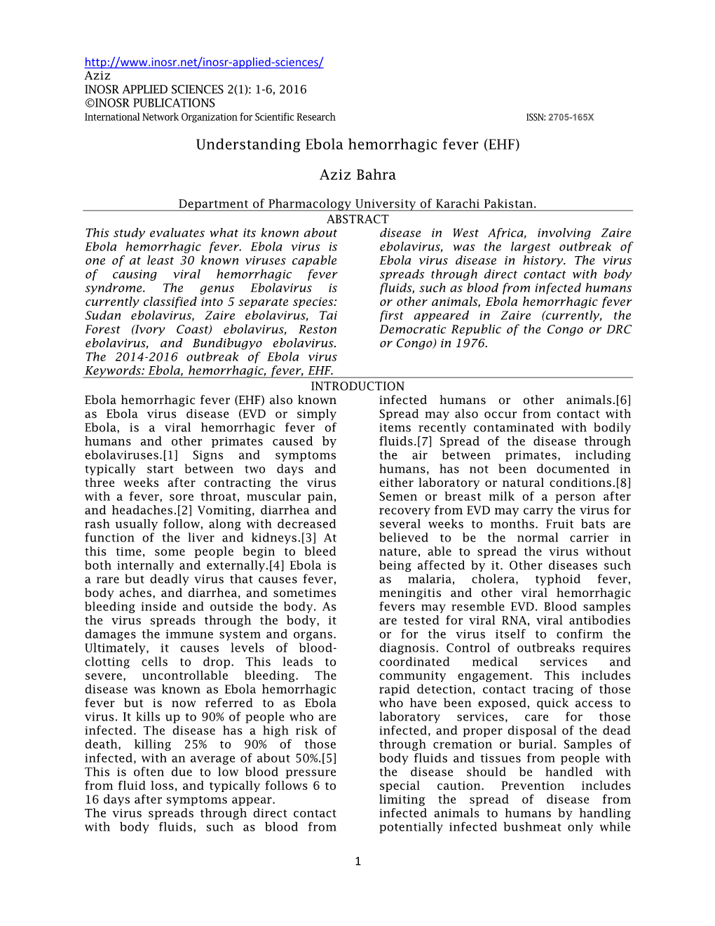 Understanding Ebola Hemorrhagic Fever (EHF)