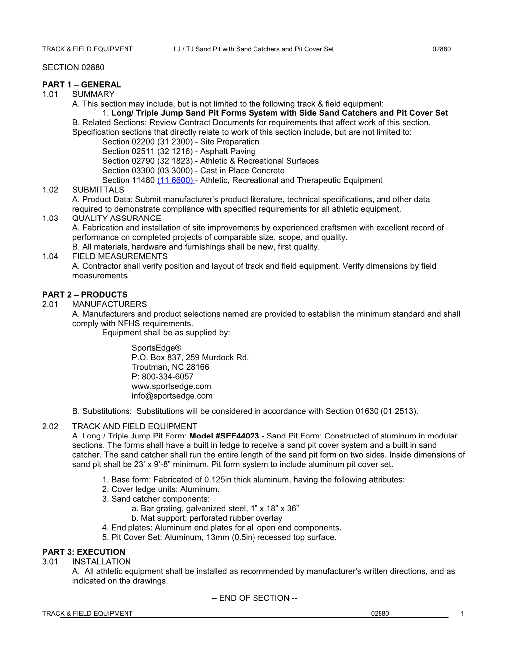 Section 11480 - Athletic Field Equipment s1