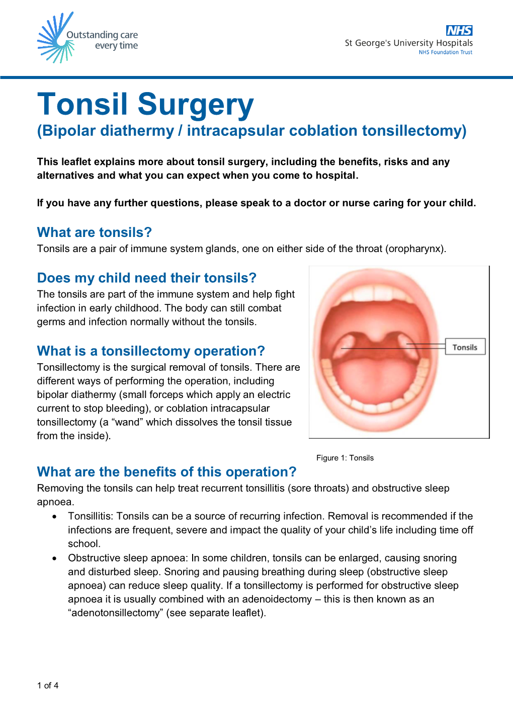 Tonsil Surgery (Bipolar Diathermy / Intracapsular Coblation Tonsillectomy)