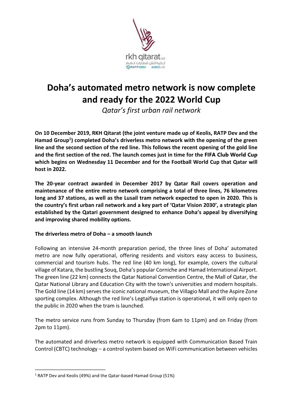 Doha's Automated Metro Network Is Now Complete and Ready for The