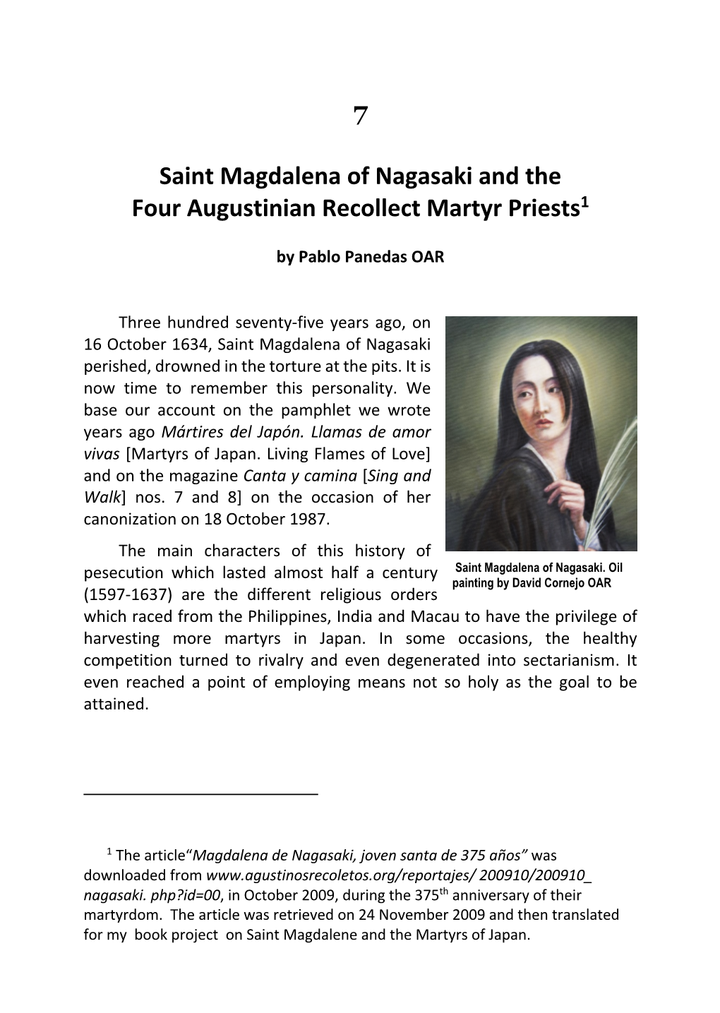 Saint Magdalena of Nagasaki and Martyr Priests