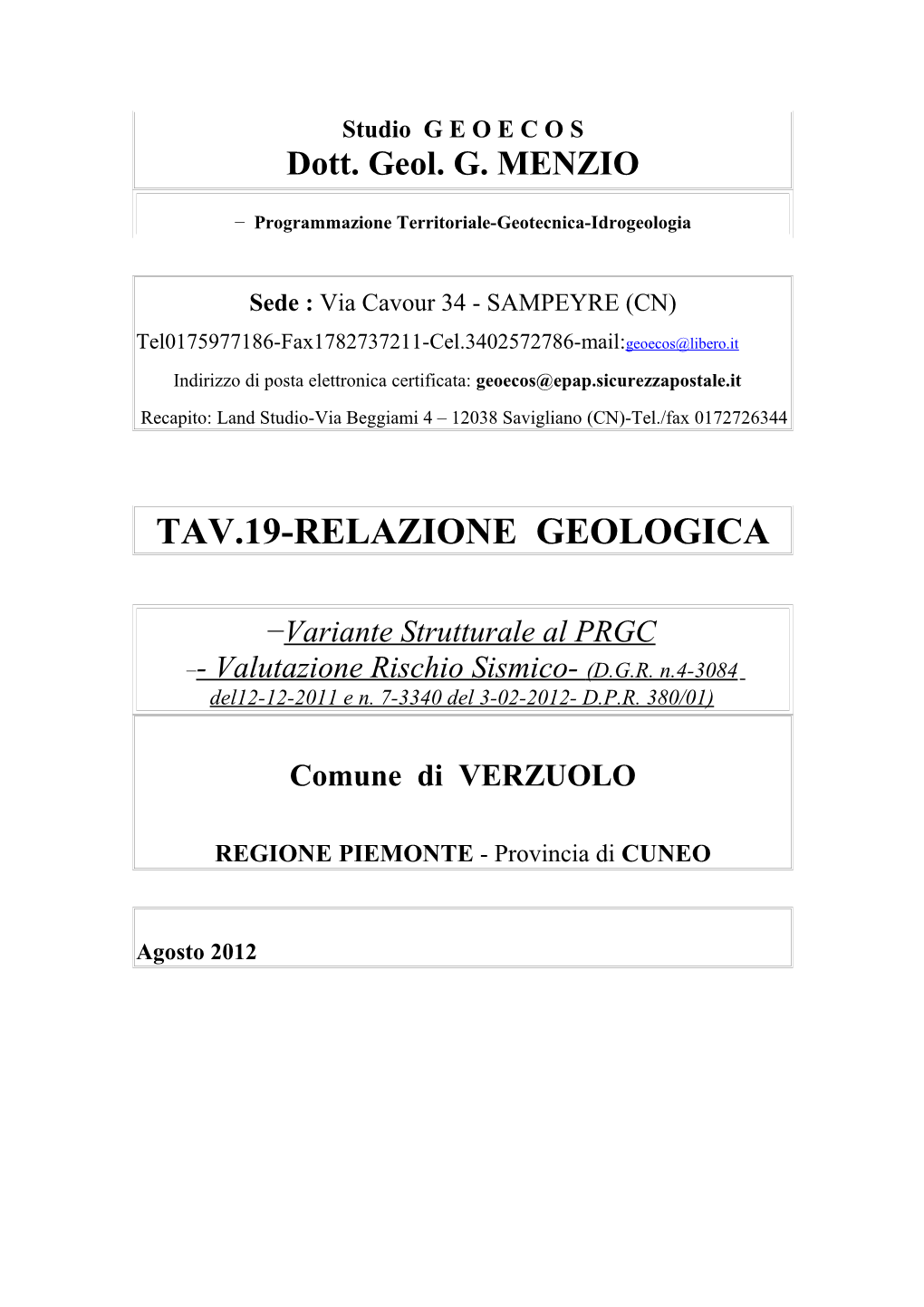 Tav.19-Relazione Geologica