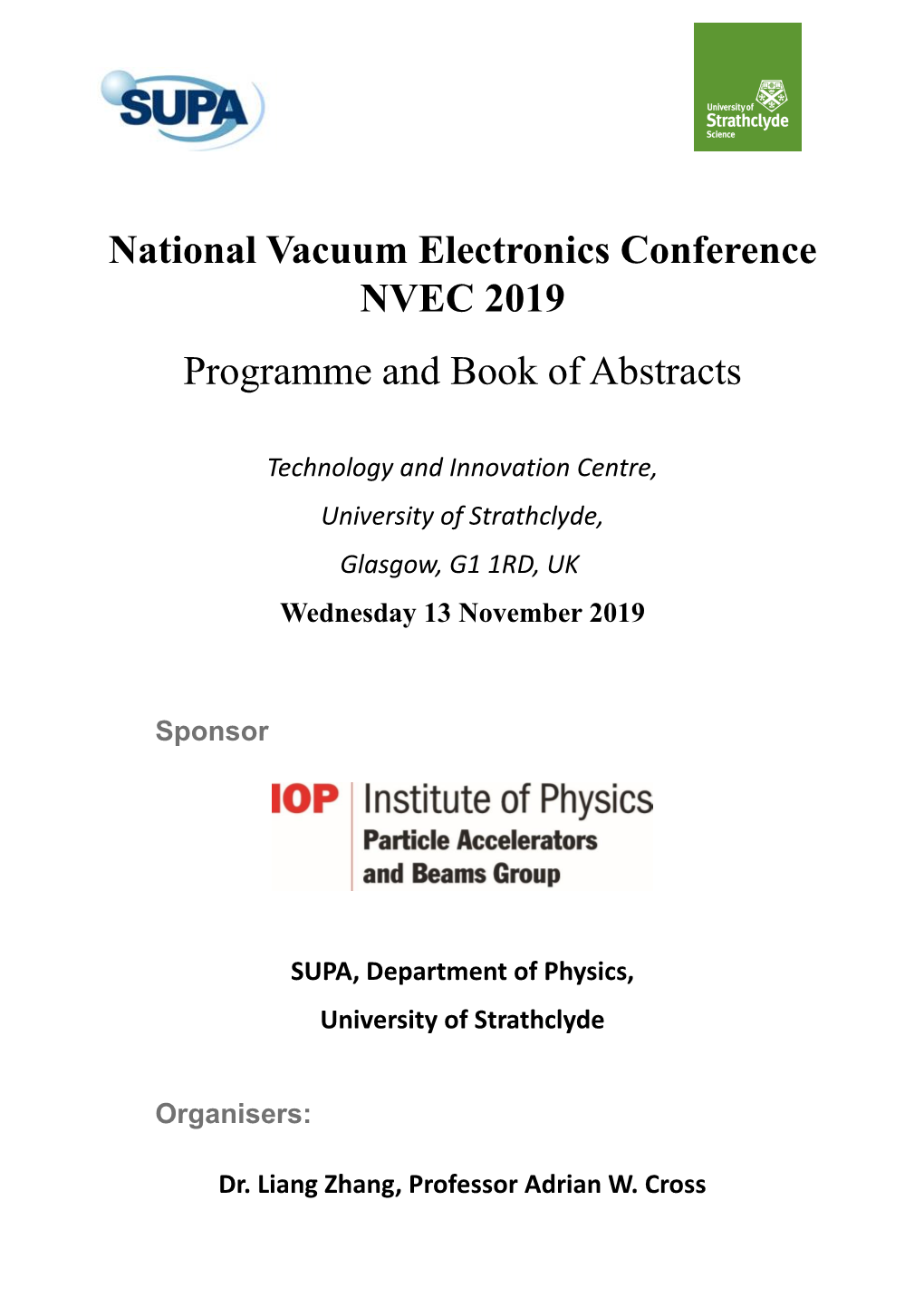 National Vacuum Electronics Conference NVEC 2019