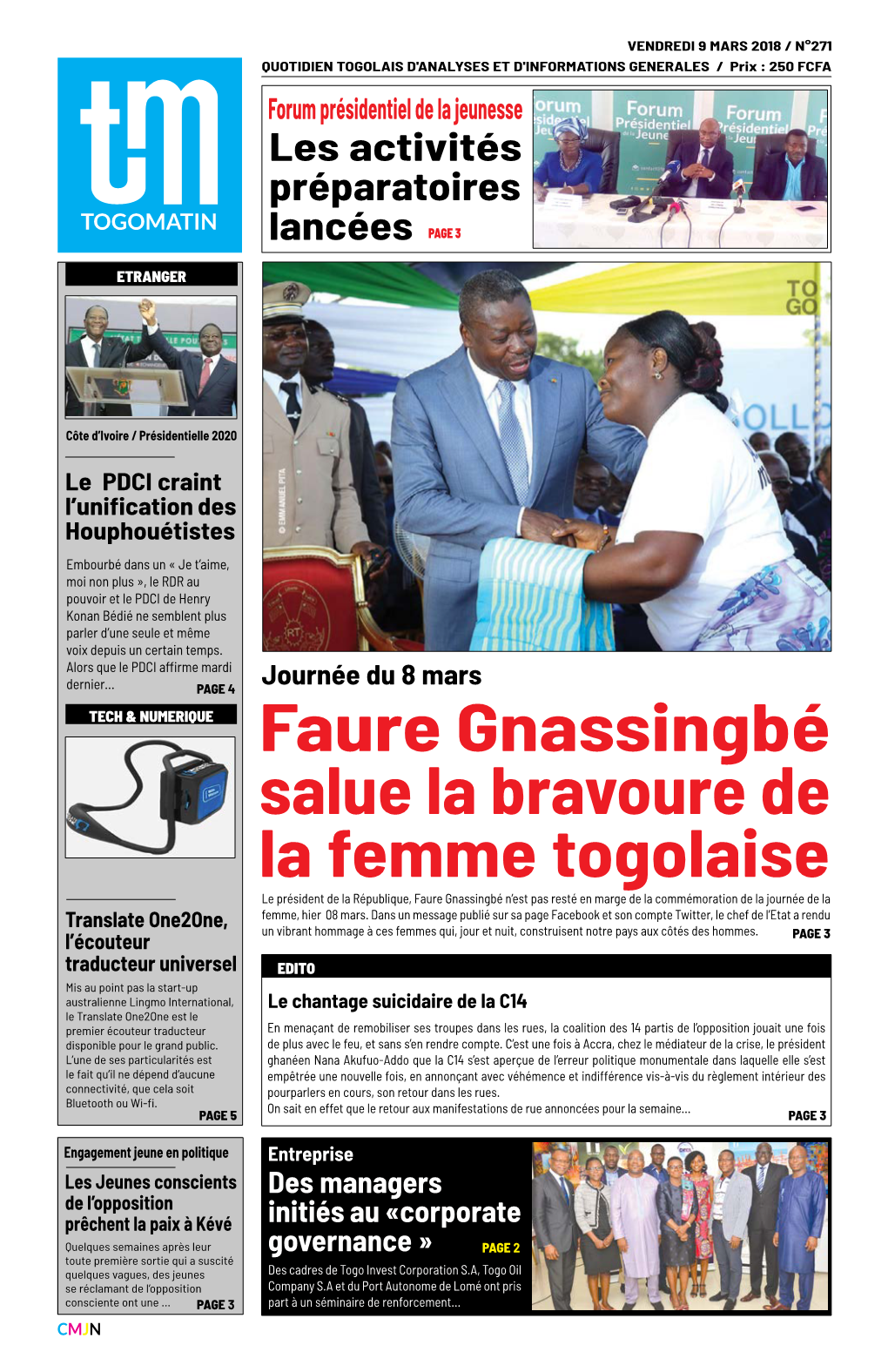Faure Gnassingbé Salue La Bravoure De La Femme Togolaise