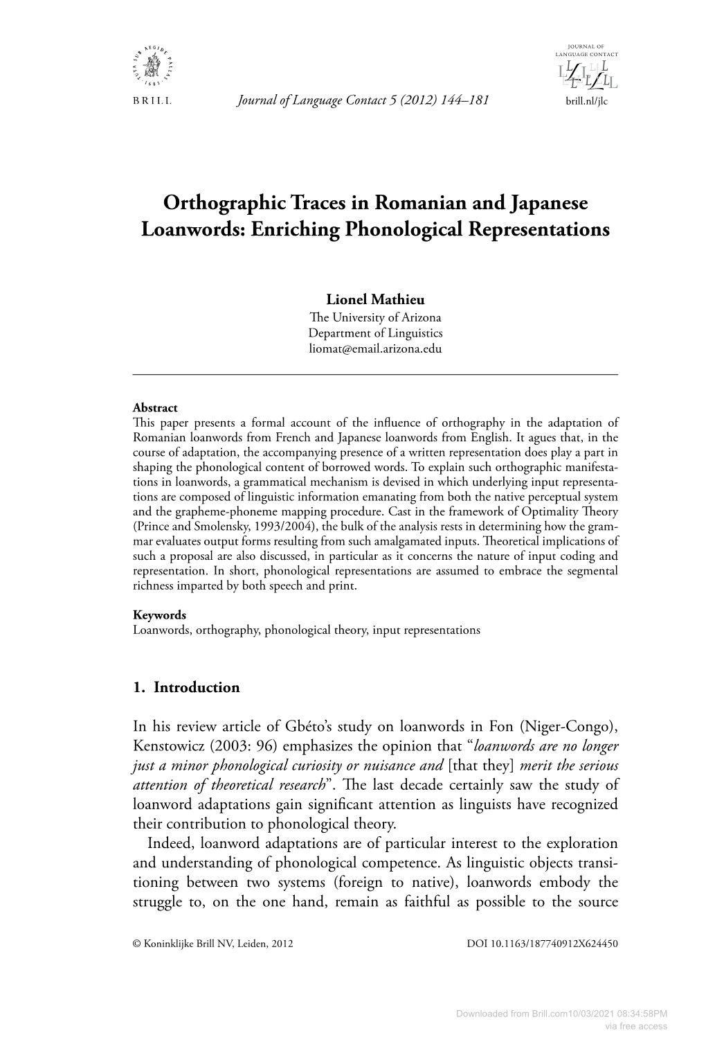 Orthographic Traces in Romanian and Japanese Loanwords: Enriching Phonological Representations