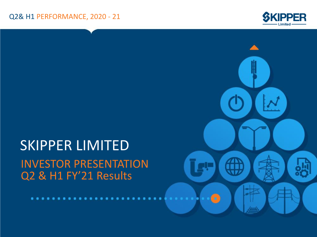 INVESTOR PRESENTATION Q2 & H1 FY'21 Results