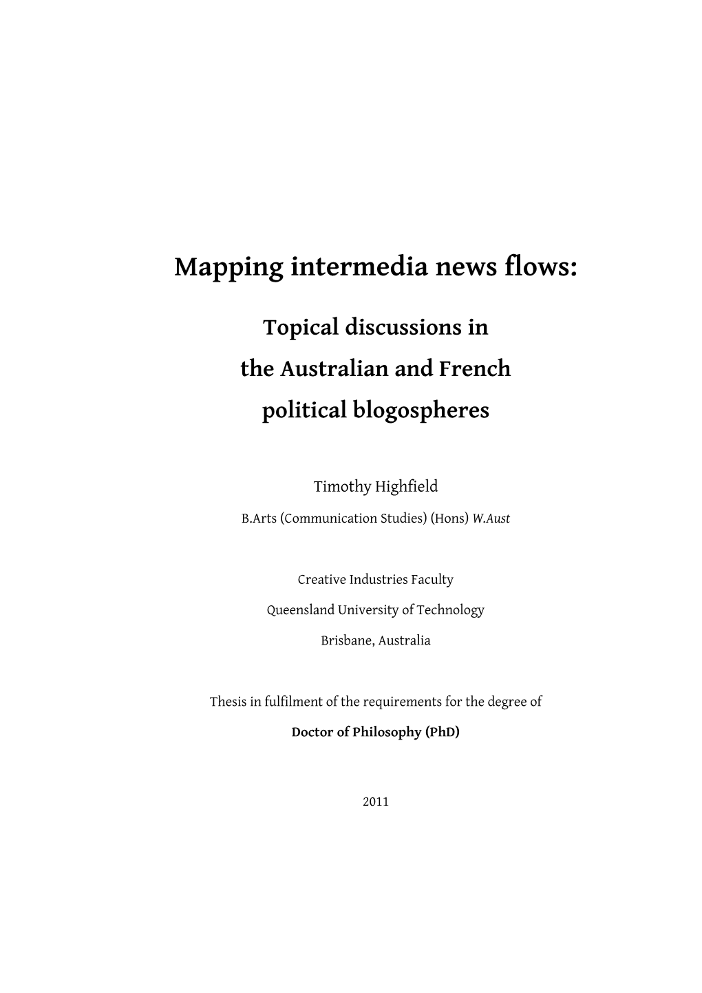 Mapping Intermedia News Flows