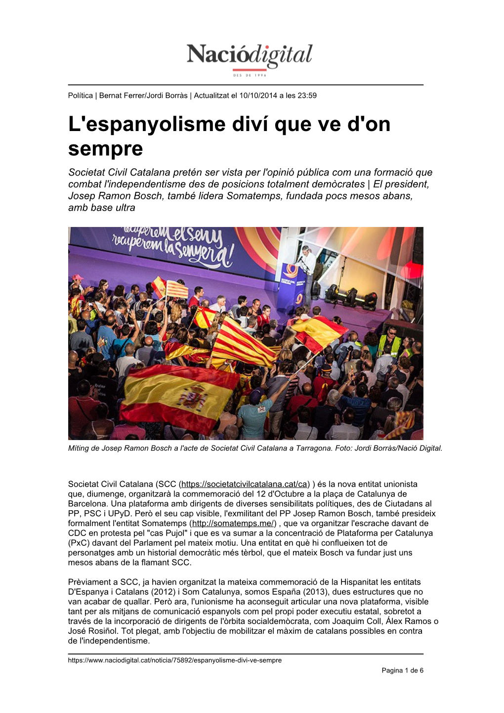 L'espanyolisme Diví Que Ve D'on Sempre