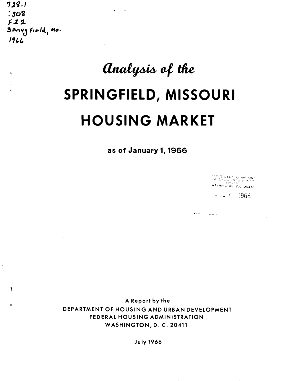 Analysis of the Springfield Missouri Housing Market As