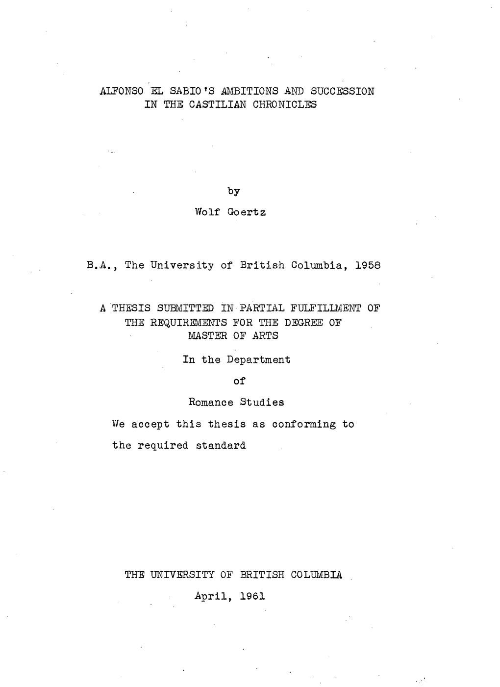 Alfonso El Sabio«S Ambitions and Succession in the Castilian Chronicles