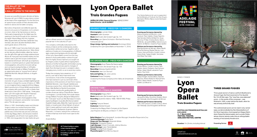 Lyon Opera Ballet a BALLET OPEN to the WORLD Trois Grandes Fugues