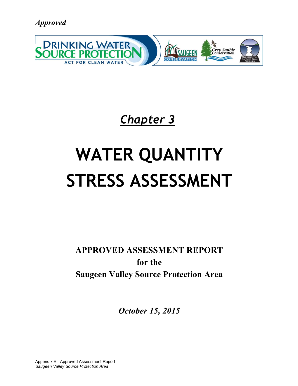 Chapter 3: Water Quantity Stress Assessment