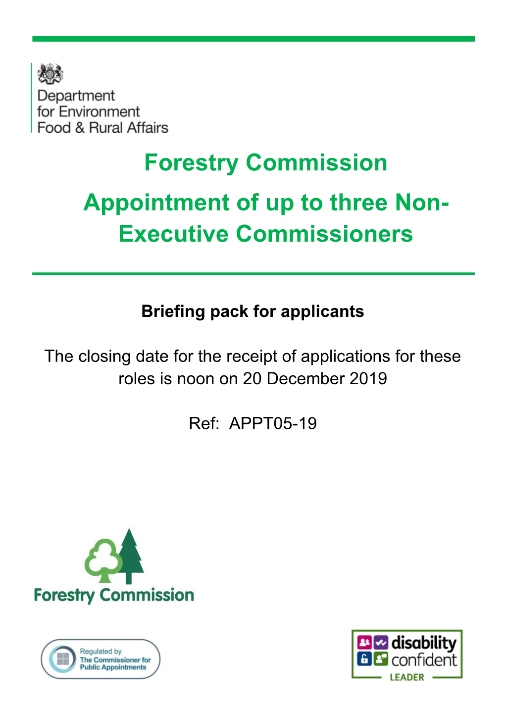 Forestry Commission Appointment of up to Three Non- Executive