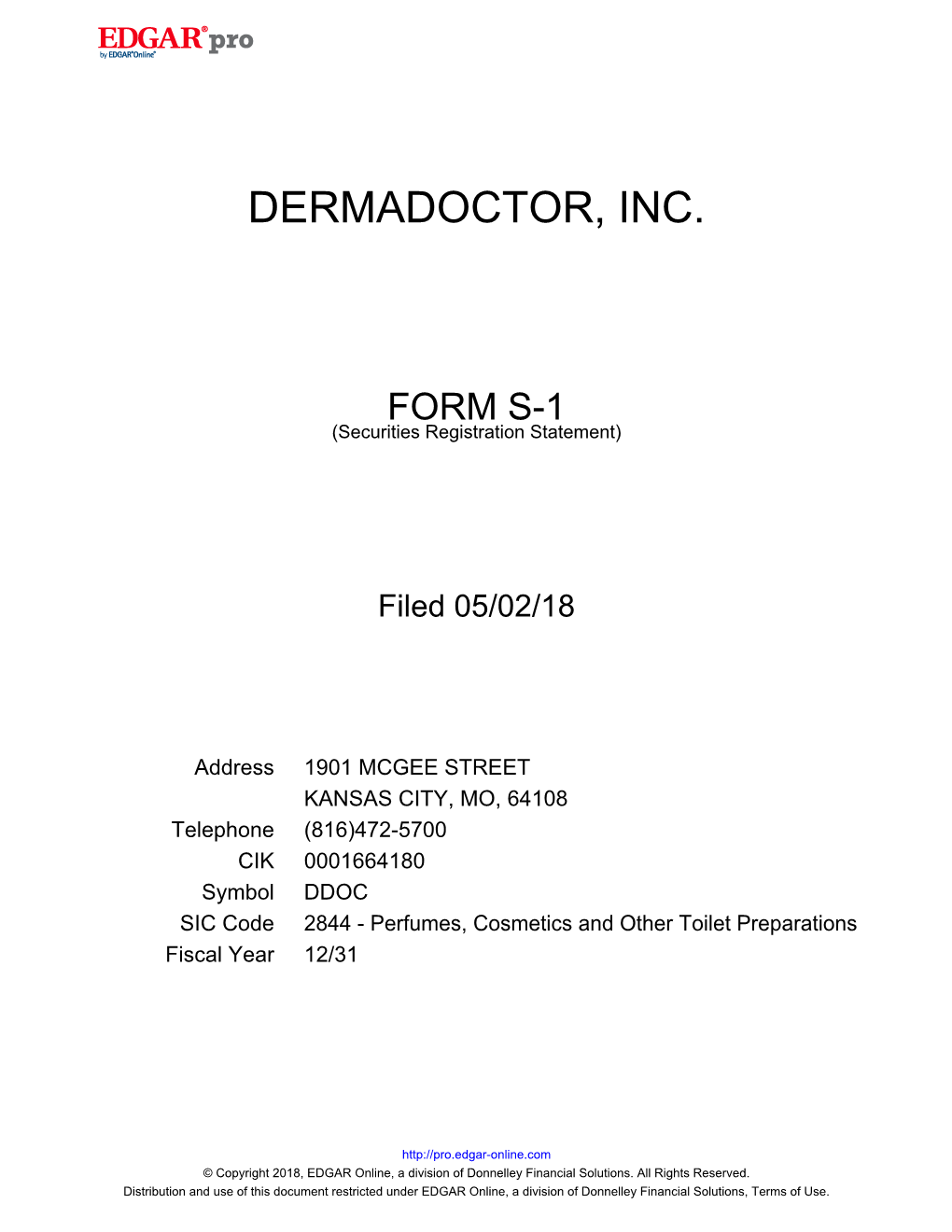 Dermadoctor, Inc