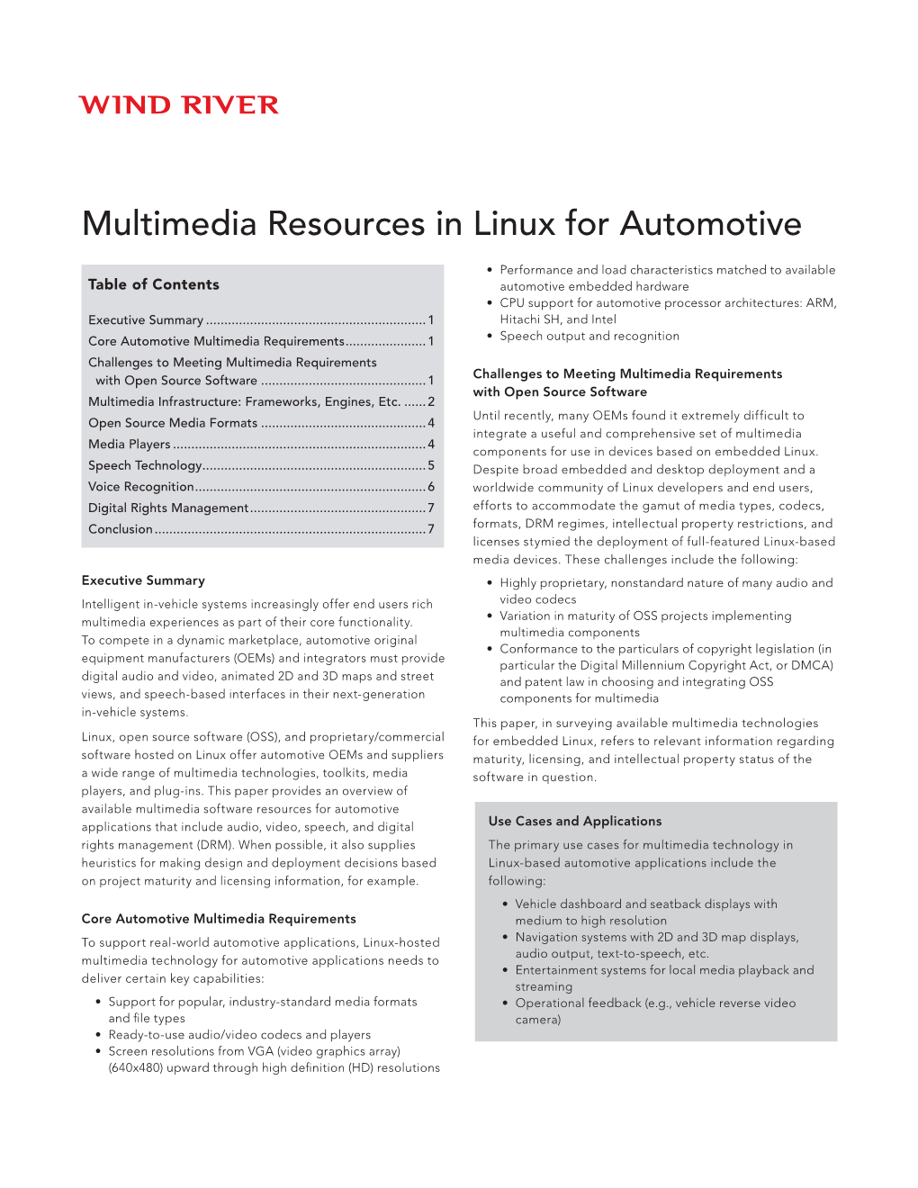 Multimedia Resources in Linux for Automotive