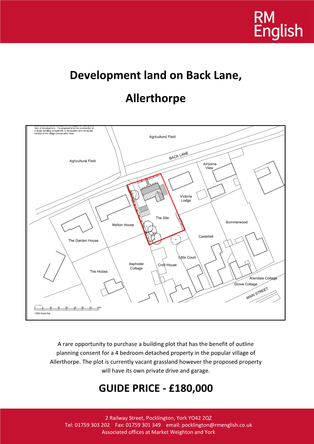Development Land on Back Lane, Allerthorpe