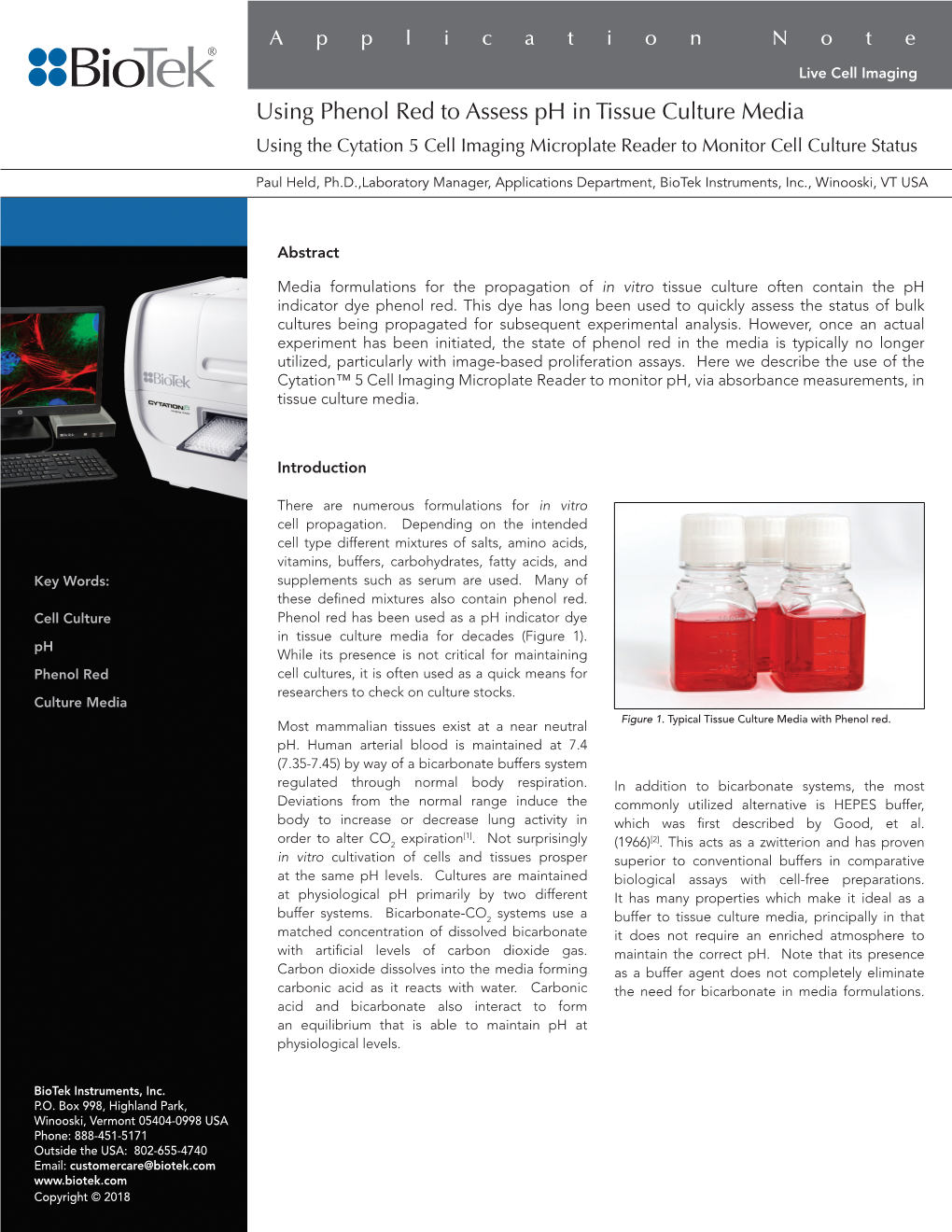 Using Phenol Red to Assess Ph in Tissue Culture Media