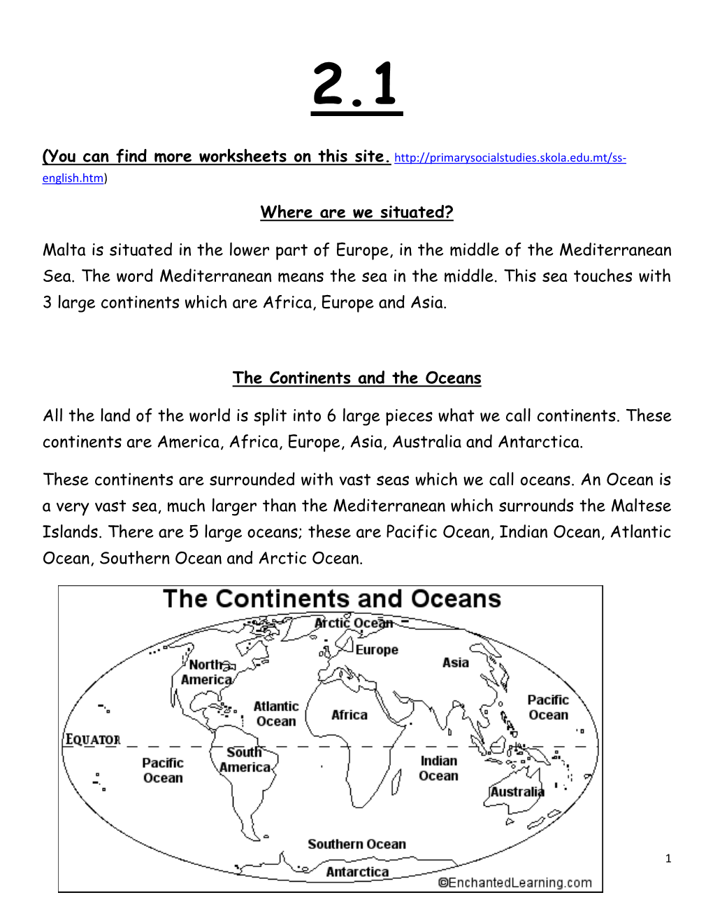 (You Can Find More Worksheets on This Site. Where Are We Situated? Malta Is Situate