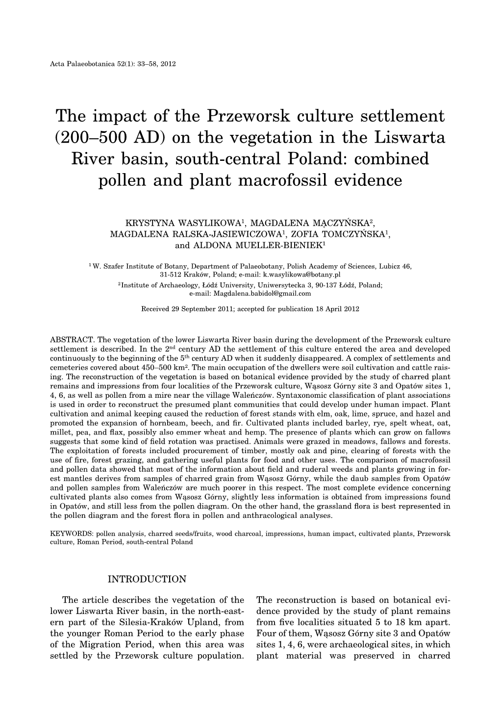 The Impact of the Przeworsk Culture Settlement (200–500
