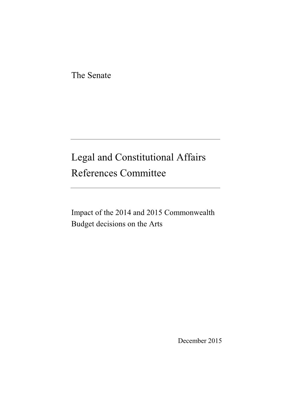 Legal and Constitutional Affairs References Committee